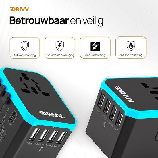 Wereldstekker - 4x USB-A en USB-C - Reisstekker - Adapter 7/7