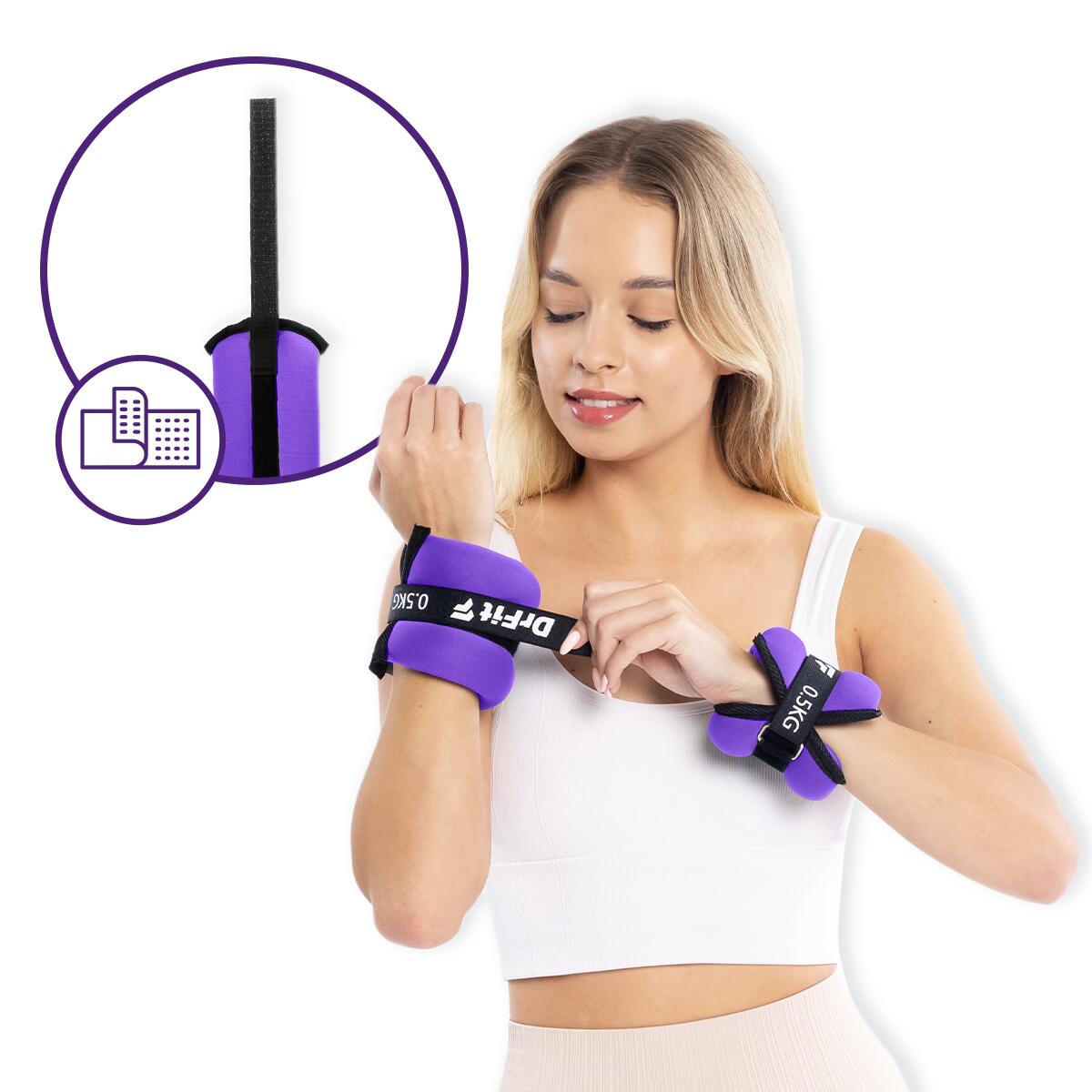 Obciążniki ciężar do ćwiczeń ciężarki do fitnessu na siłownię 1 kg para DrFit 5/7