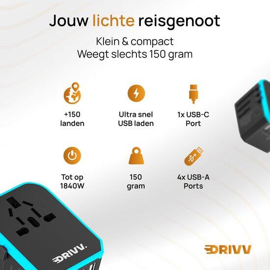 Wereldstekker - 4x USB-A en USB-C - Reisstekker - Adapter 6/7