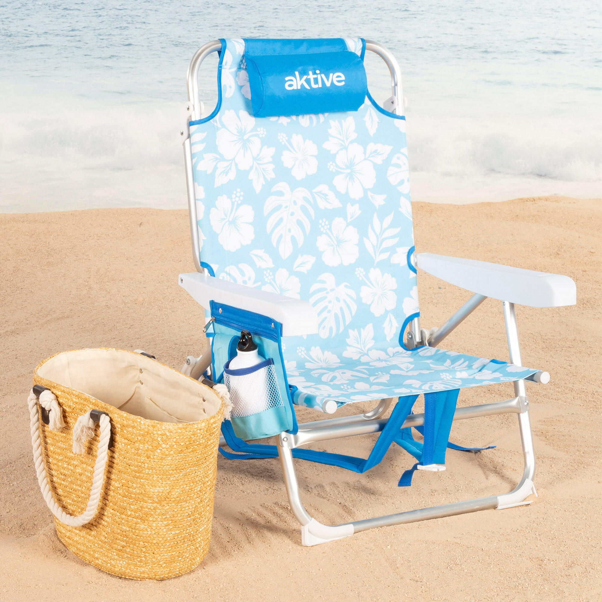 Lot de 2 chaises de plage multipositions moyennes (50x54x80 cm) 2/7