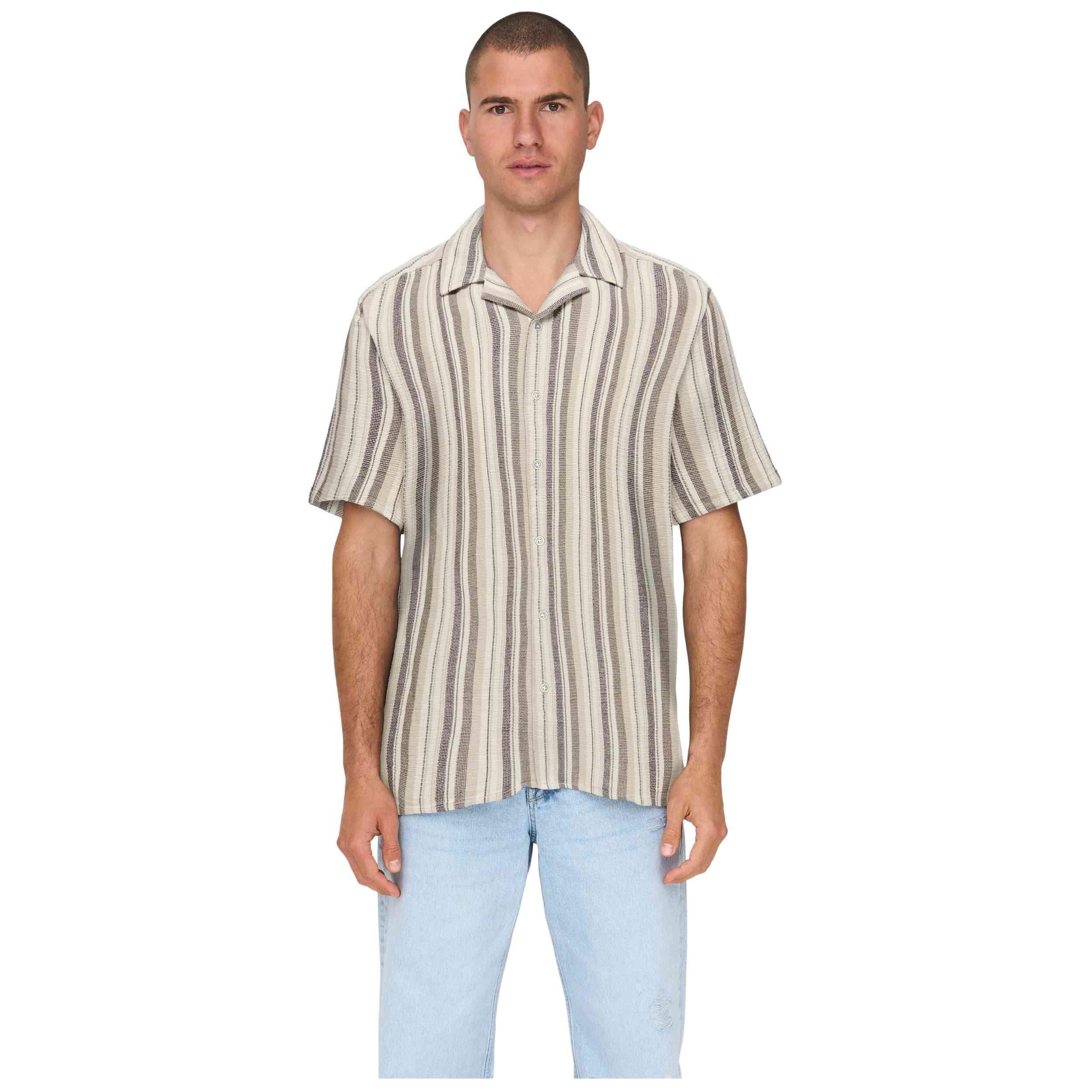 Chemise Only & sons modèle 22025659-COFFEE pour homme 3/4
