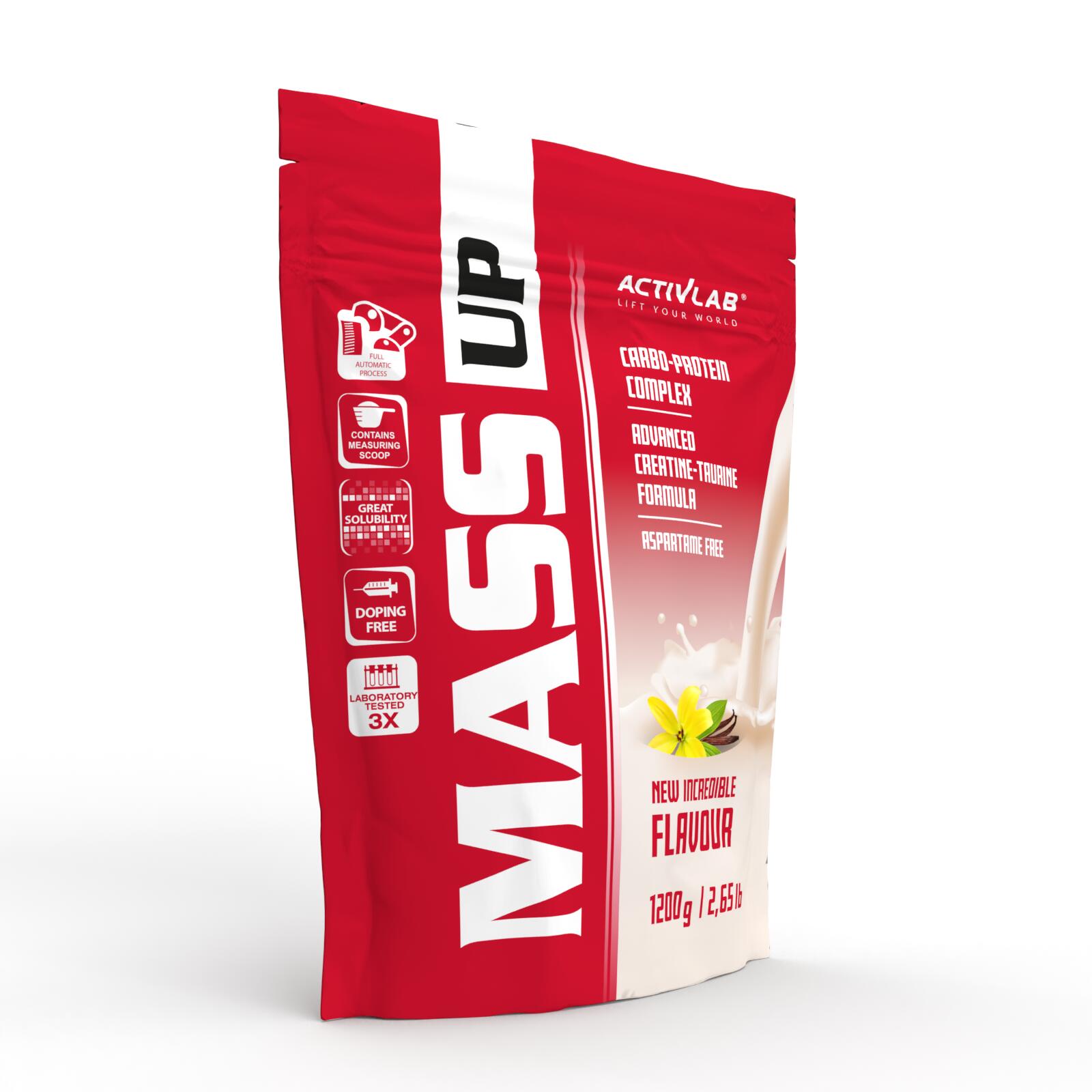 Activlab Mass Up Gainer 1200 g Vanille – Muskelaufbau Gainer mit Molkenprotein, 2/5