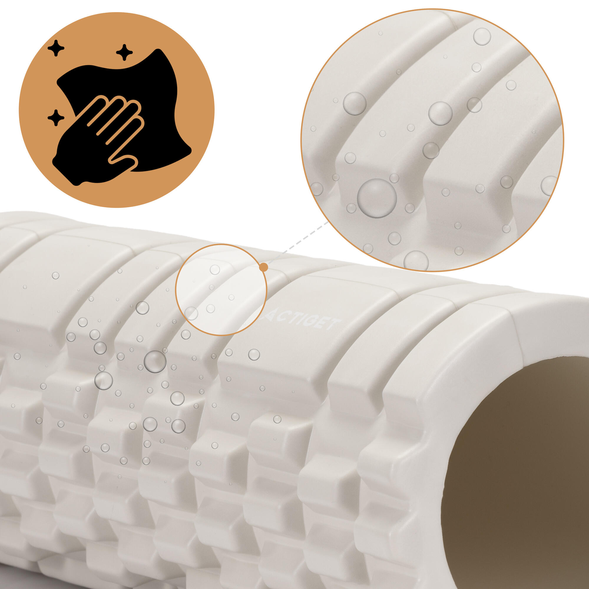 Roller fitness Actiget do masażu ciała średnio twardy, wałek z wypustkami 7/7