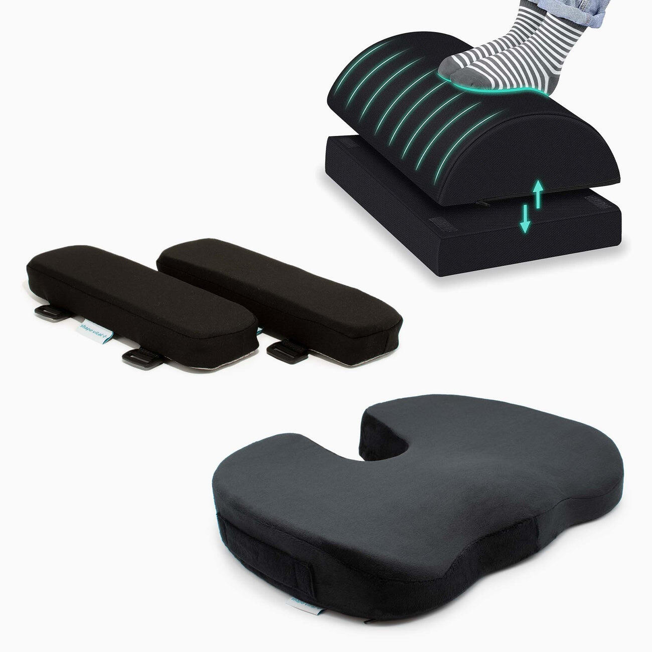 Ergonomie Startpakket M - voetsteun bureau - armleuning pads - stuitkussen 1/1
