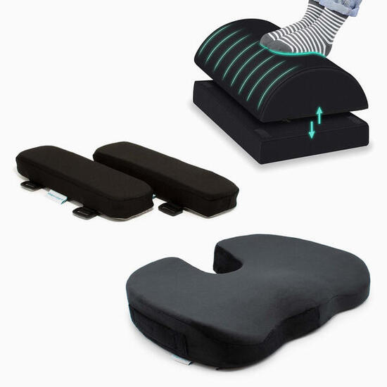 Ergonomie Startpakket M - voetsteun bureau - armleuning pads - stuitkussen