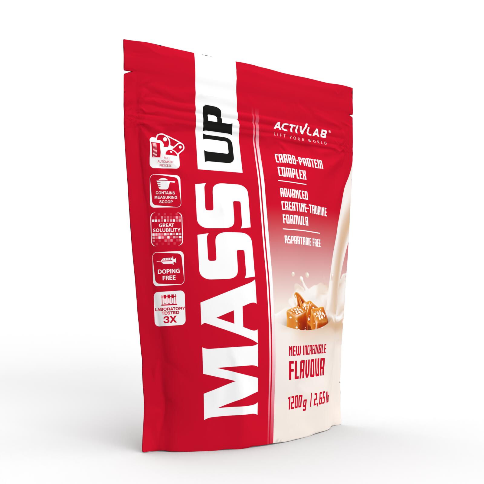 Activlab Mass Up Gainer 1200 g Salted Caramel – Kohlenhydrat-Protein-Shake mit K 2/5