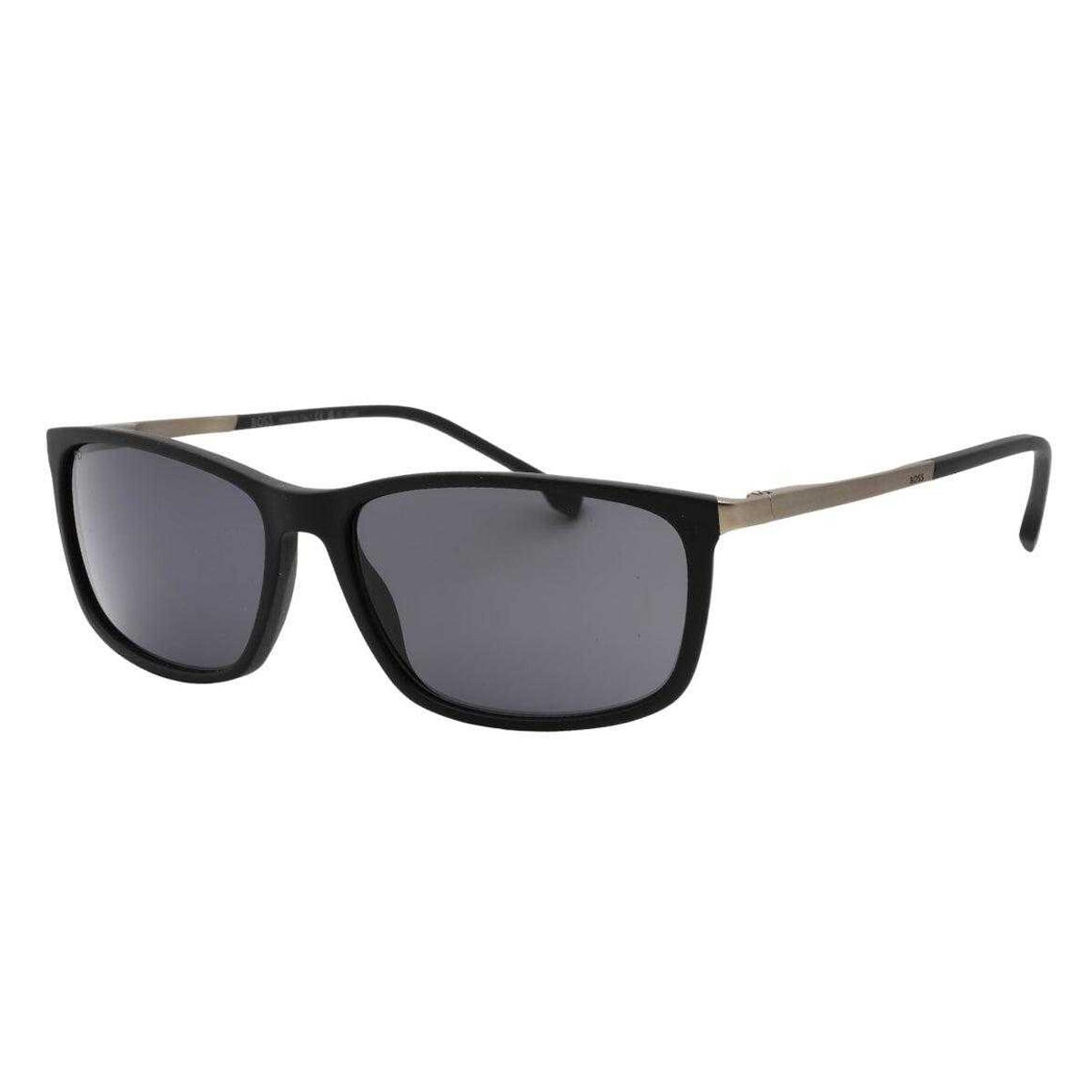 Uomo Opaco Occhiali Da Sole Hugo Boss Grigio Nero 2/2