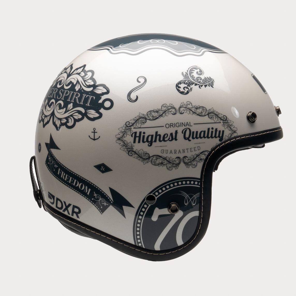MOTOBLOUZ Casque JET ELEMENT DMC White pour Scooter Vélo Trottinette 4/7