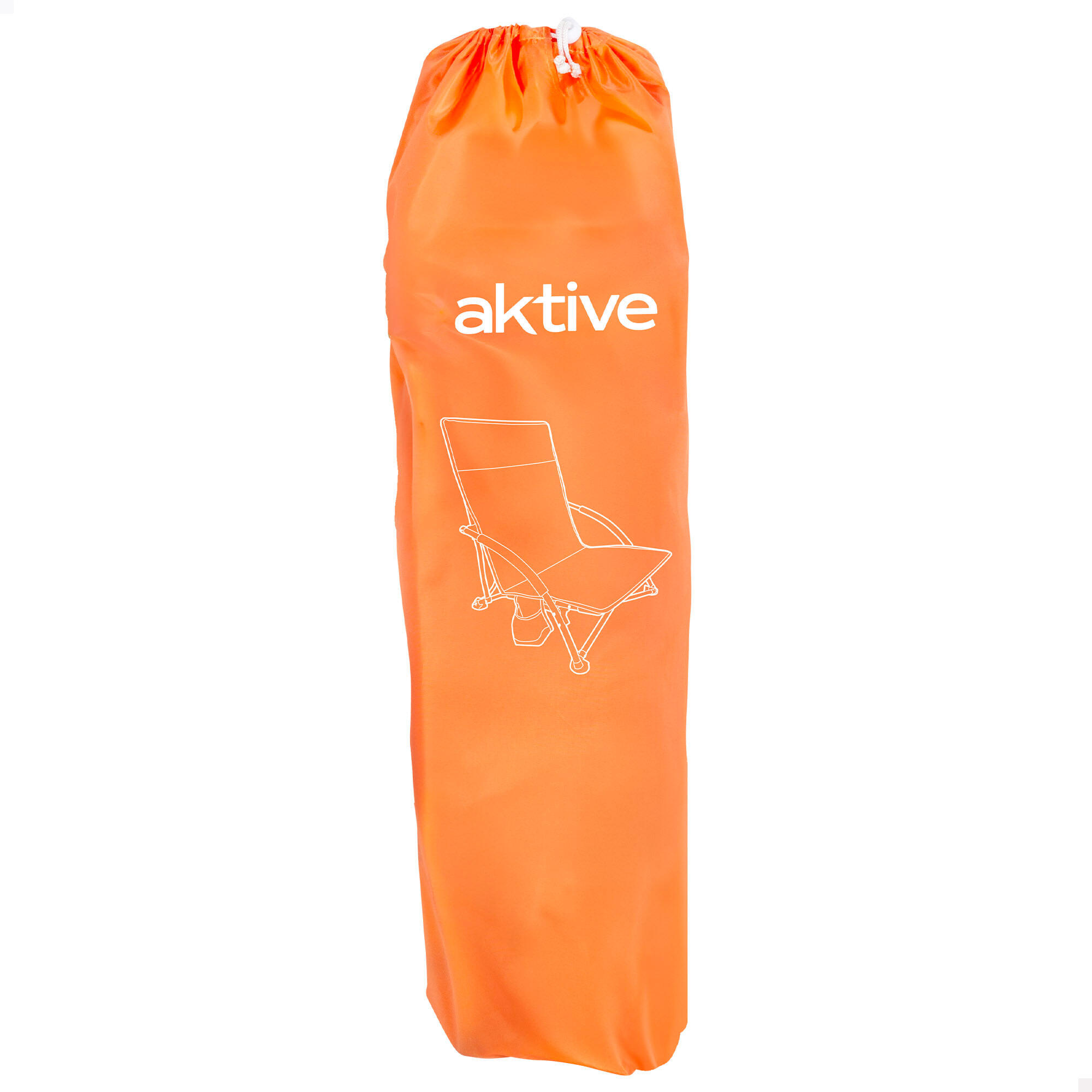 Pack 2 sillas playa plegable naranja con bolsillo lateral 2/7