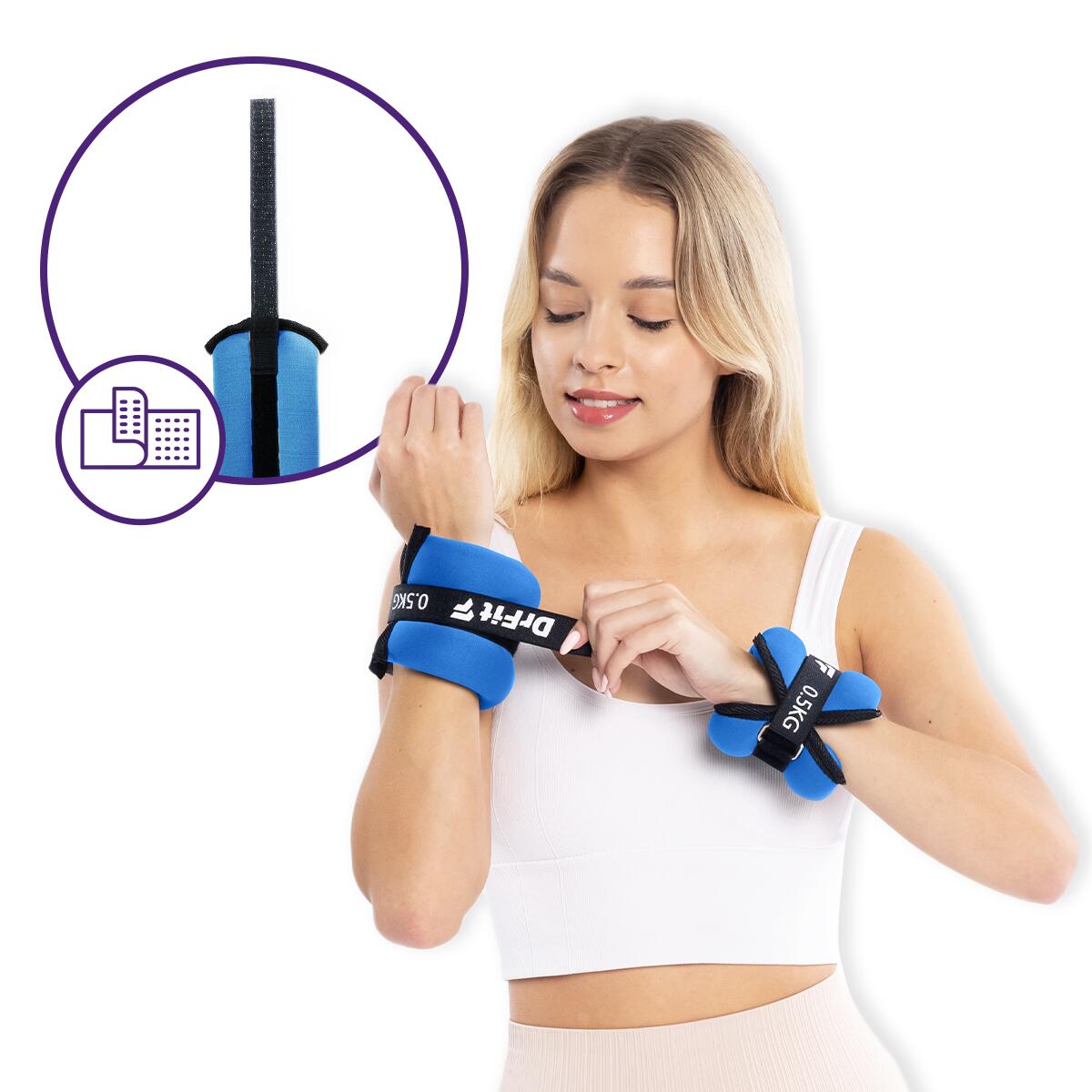 Unisex Fitness Obciążniki na Kostki i Nadgarstki 2 x 2 kg DrFit 6/7