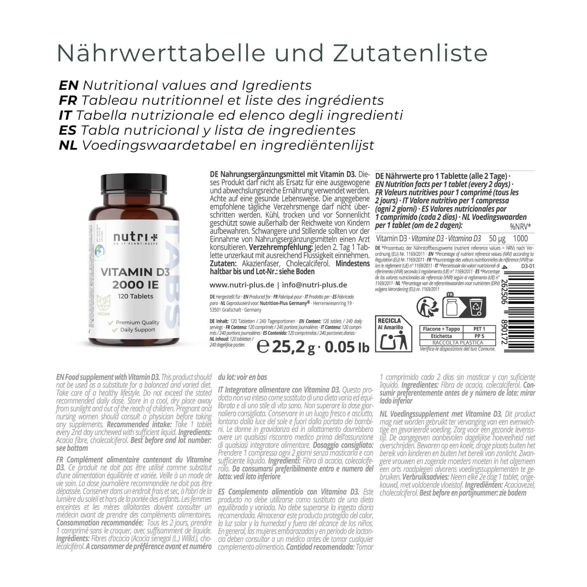 Vitamin D3 2000 i.E. - 120 Tabletten 2/5