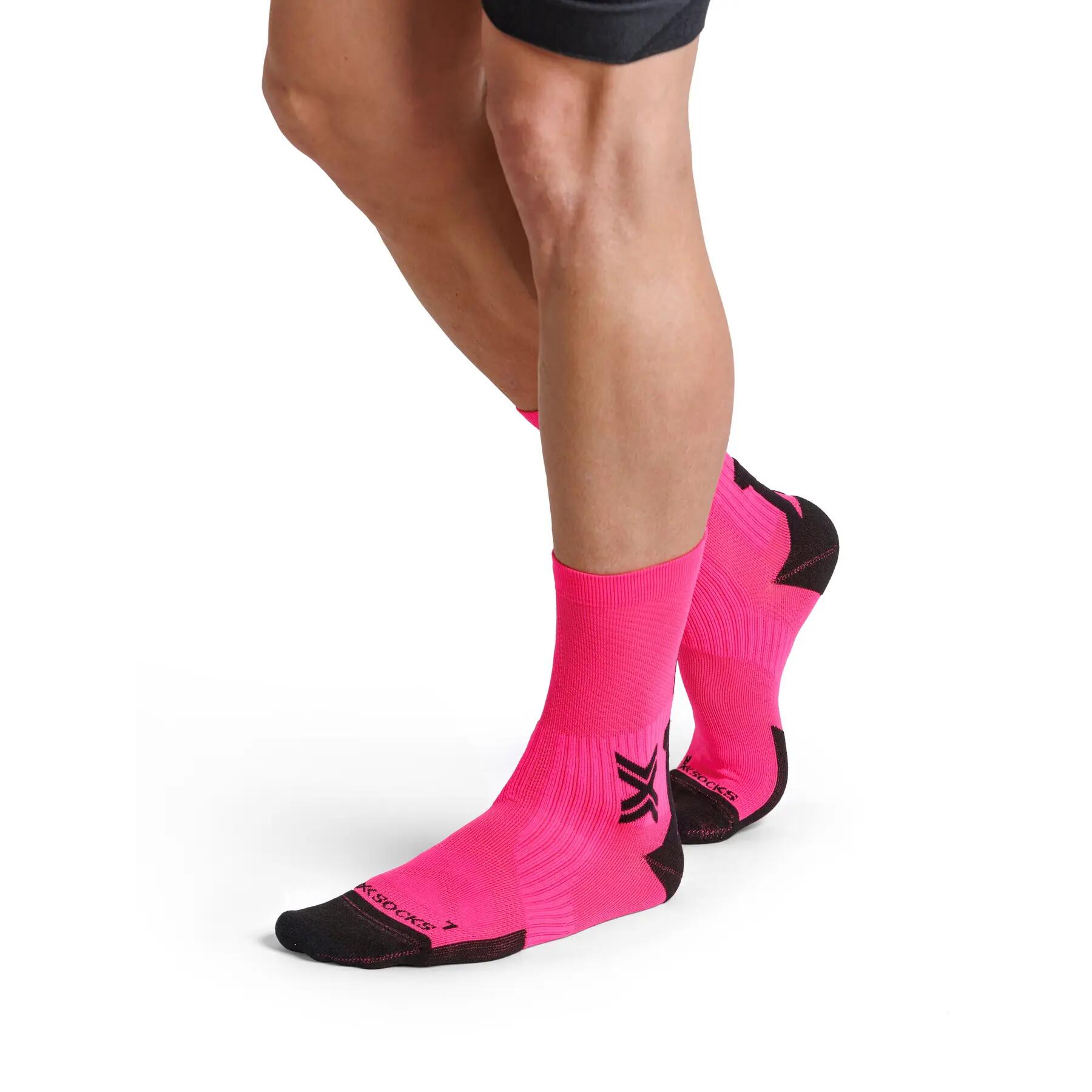 Calcetines X-Socks Bike Perform Crew Rosa/Negro 3/4