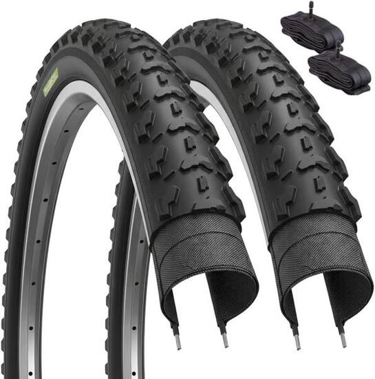 2 Reifen 26x1.95(53-559)+2 Autoventil, Fahrradreifen 26x1.95 MTB EV