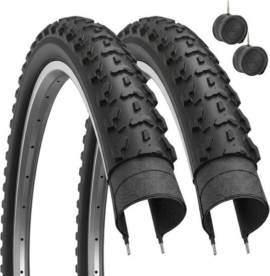 2 Reifen 26X1,95 (53-559)+Schl., Reifen Fahrrad 26x1,95 schwarz MTB EV