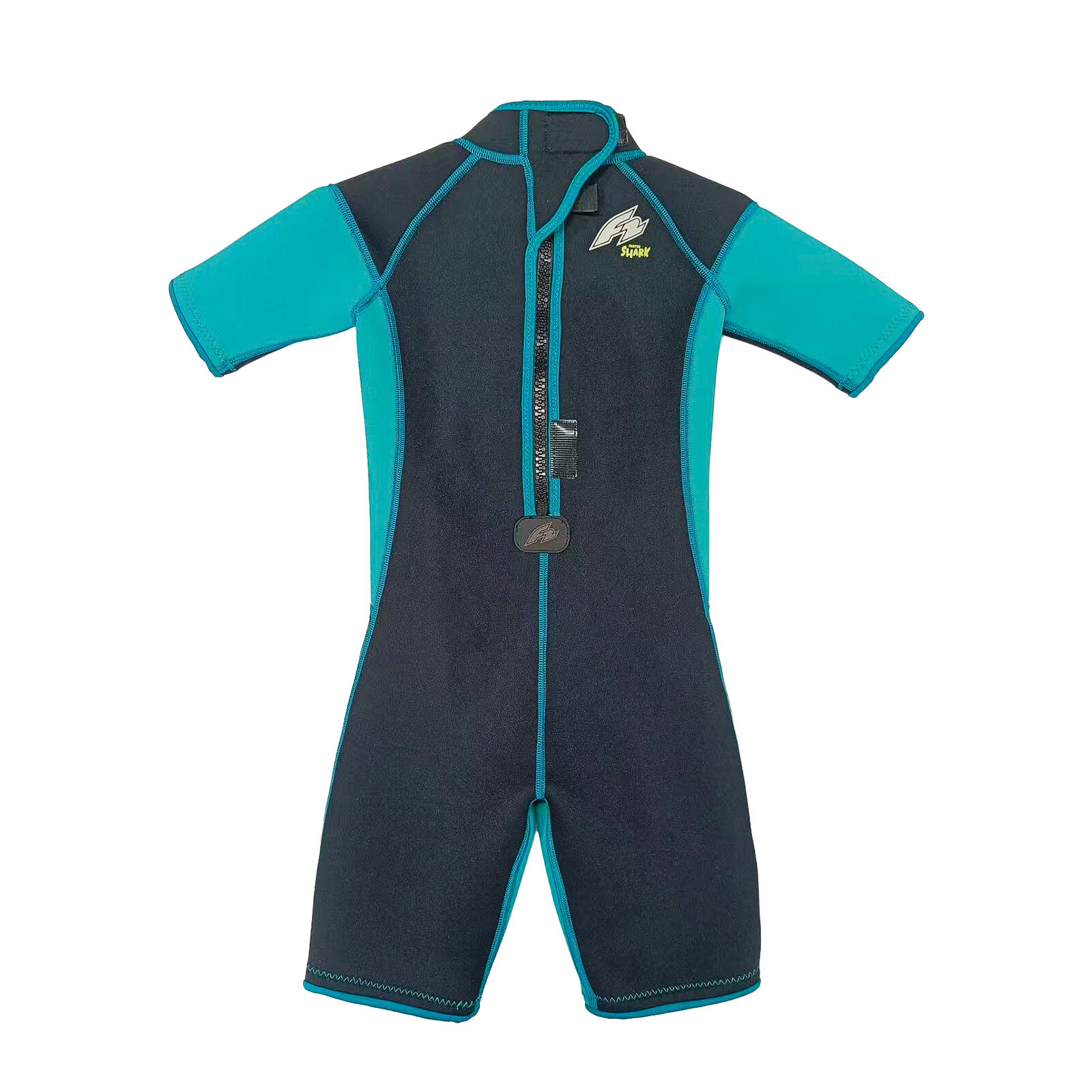 F2  Junior Neopren Anzug Shark Shorty (3,5mm) Kurz 6 yrs Türkis 3/3