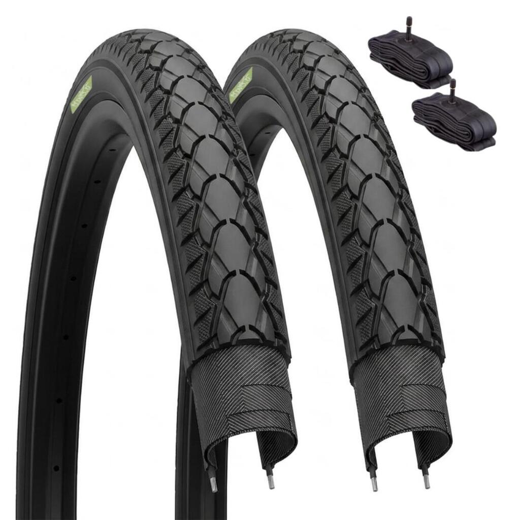 2 Tyres 28x1 1/2(40-635)+American Tubes, Bicycle Tyres 28 x 1/2 Trekking EV