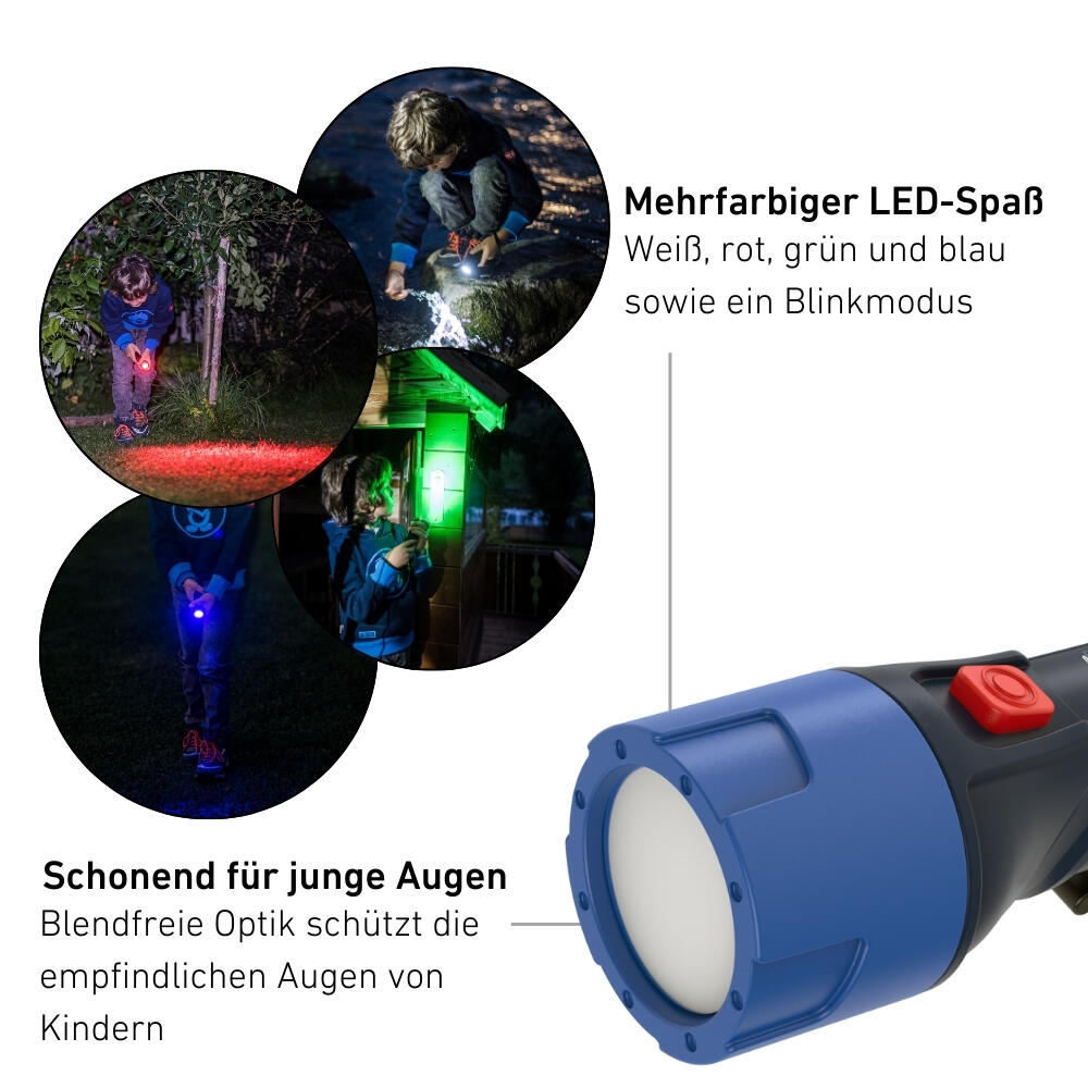 Lampe torche pour enfants  – Camping, activités ourdoor – KIDBEAM4 Bleu 3/7