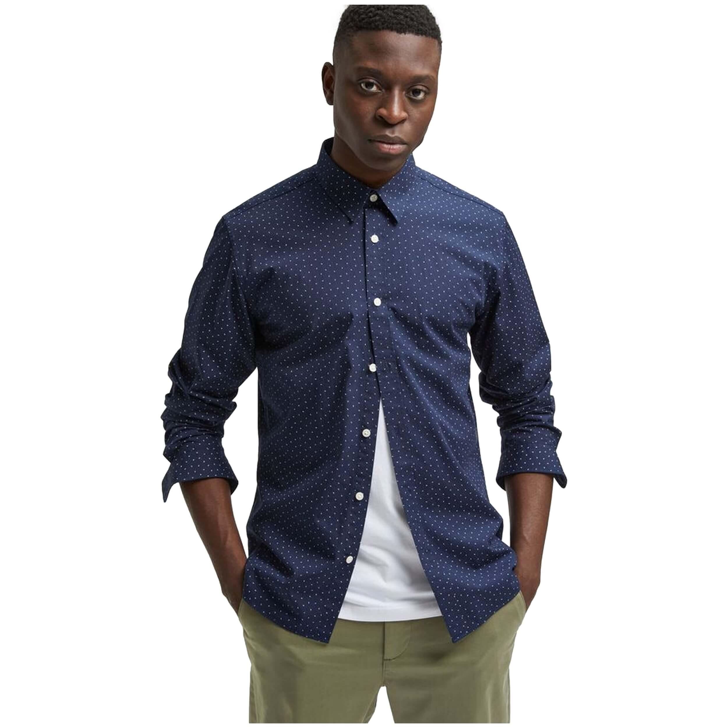 Chemise Select modèle 16082912-navy pour homme 3/3
