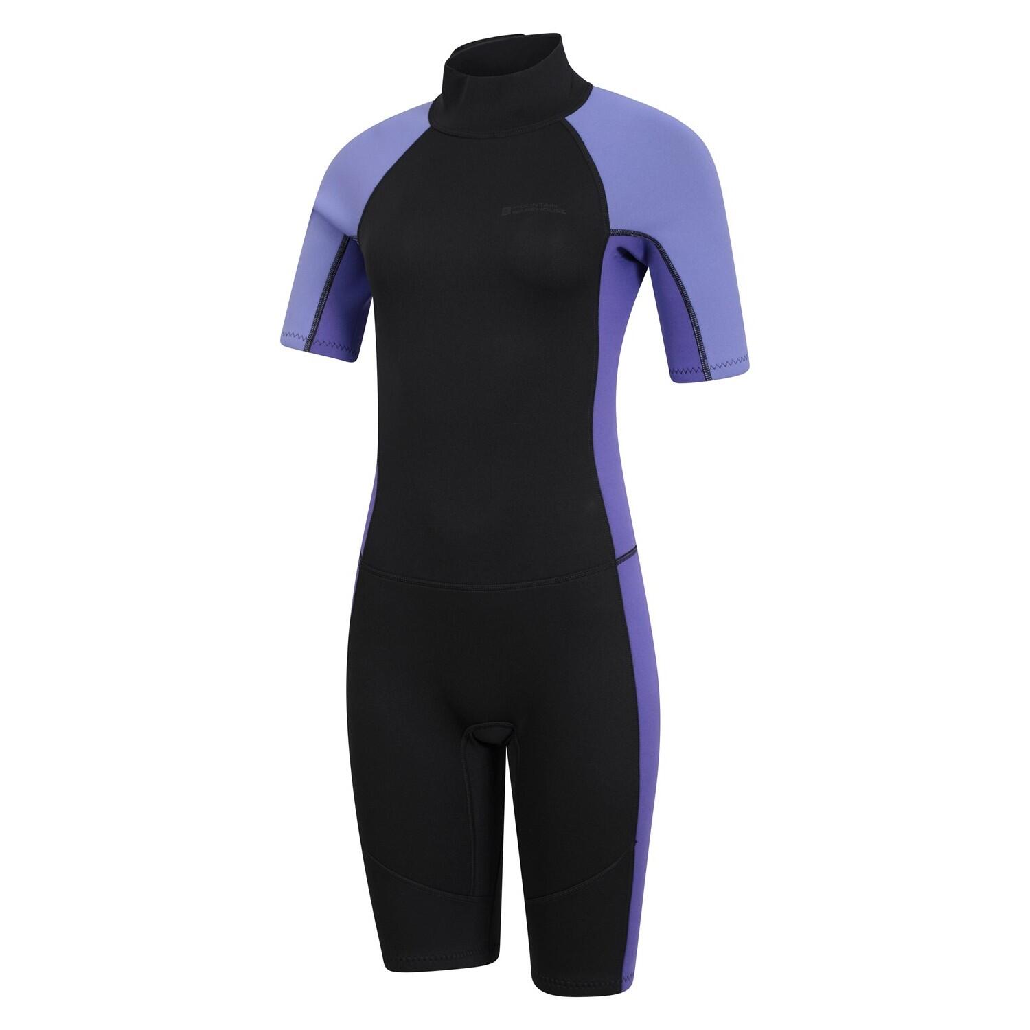 Womens/Ladies Short Wetsuit (Purple) 3/4