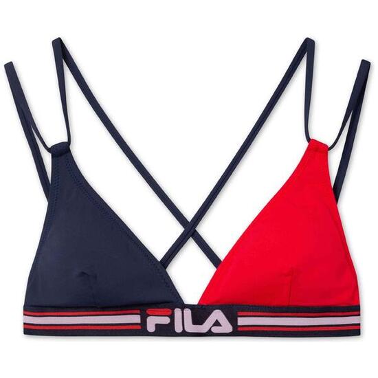 Top bikini Fila modello True Red y Black Iris per donne