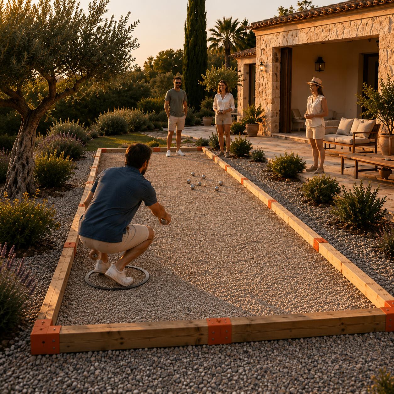 Petanquebaan Terrain de pétanque 12 x 4 m Bruin 2/4