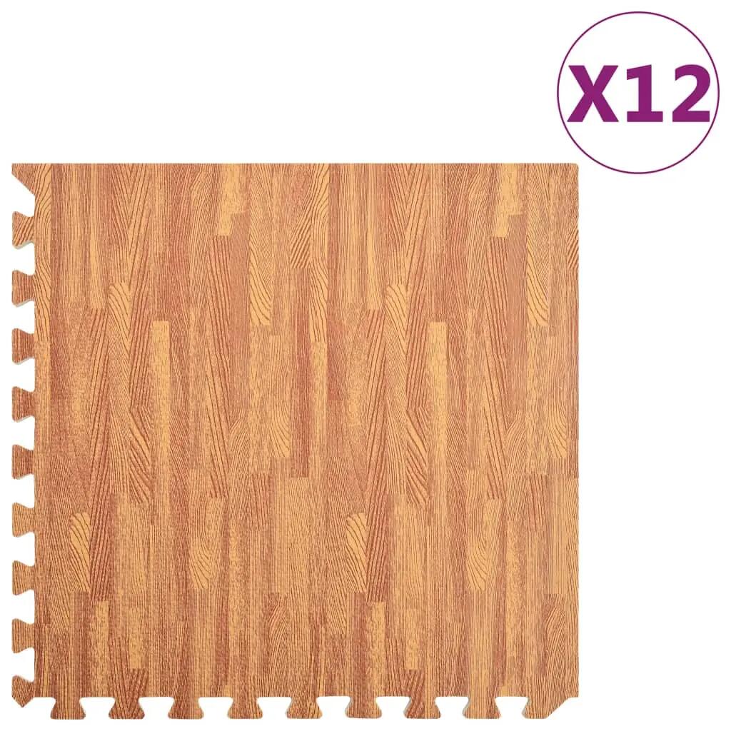 VidaXL 12-piece EVA Foam Floor Mats 4.32 m² Wood Grain
