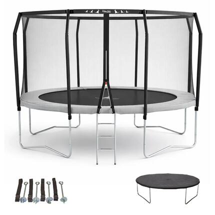 Trampoline Premium Ø 430 cm + échelle + échelle + bâche + kit ancrage - Famili