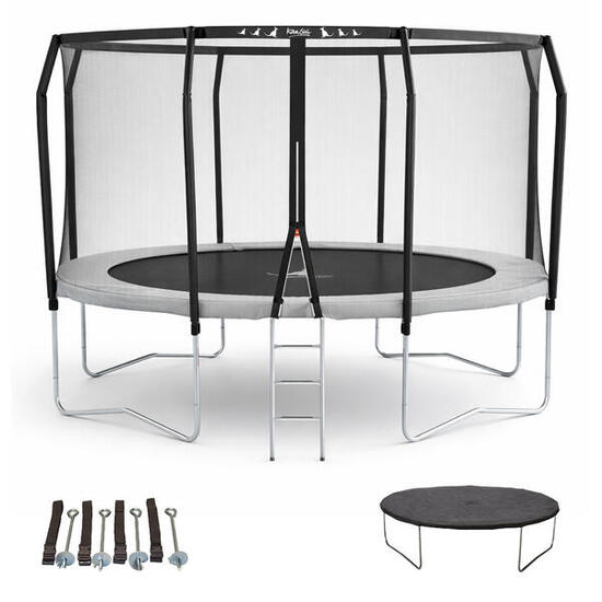 Trampoline Premium Ø 430 cm + échelle + échelle + bâche + kit ancrage - Famili