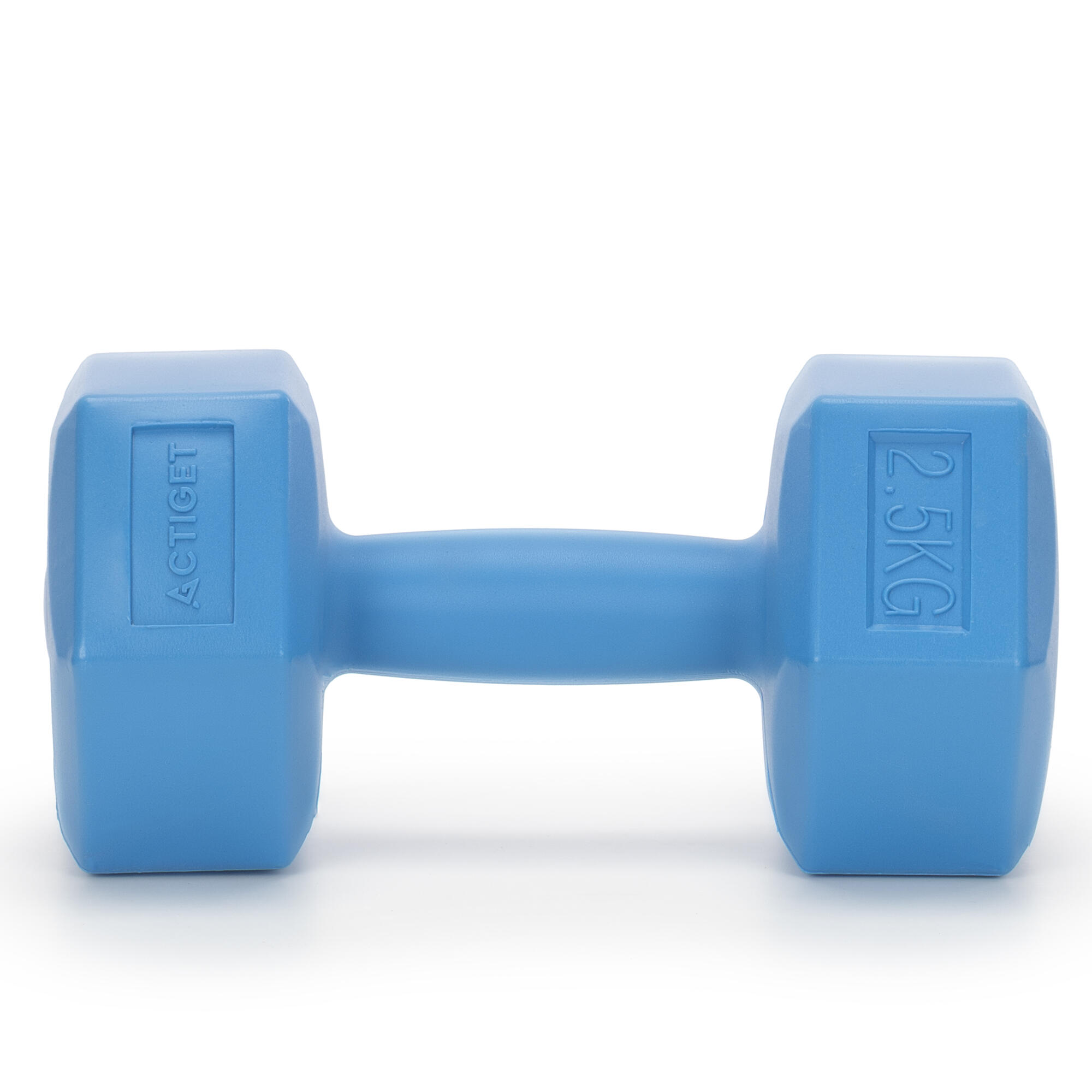 Hantle 2x2,5kg hexagonalne do ćwiczeń fitness ciężarki zestaw 2 szt. niebieskie 3/7