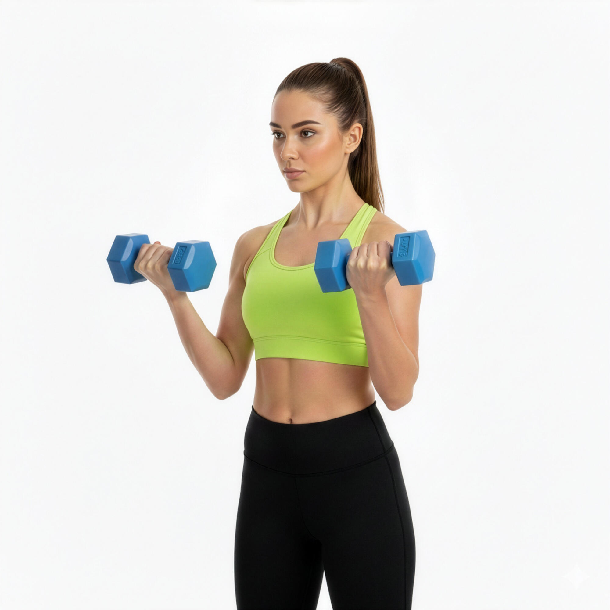 Hantle 2x2,5kg hexagonalne do ćwiczeń fitness ciężarki zestaw 2 szt. niebieskie 5/7