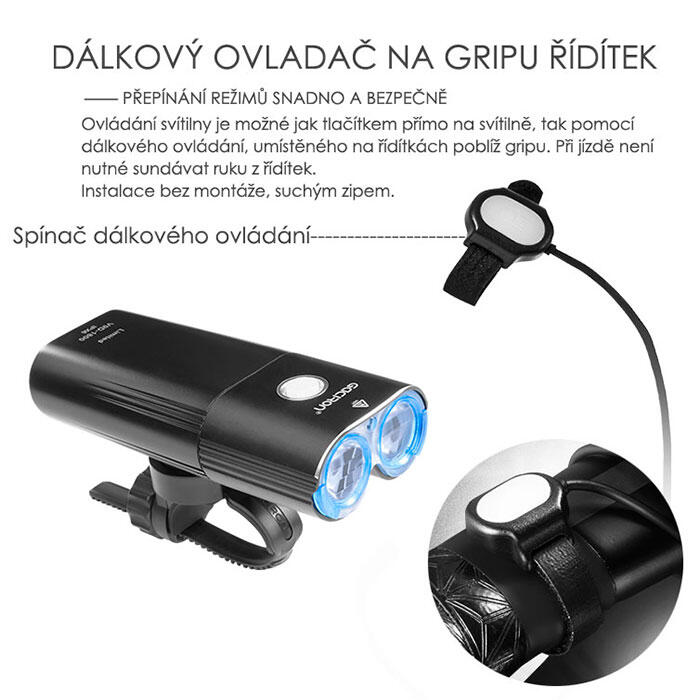 Přední cyklistická svítilna Gaciron V9DP-2000 3/5