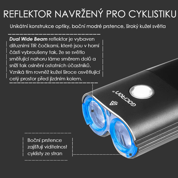 Přední cyklistická svítilna Gaciron V9DP-2000 4/5