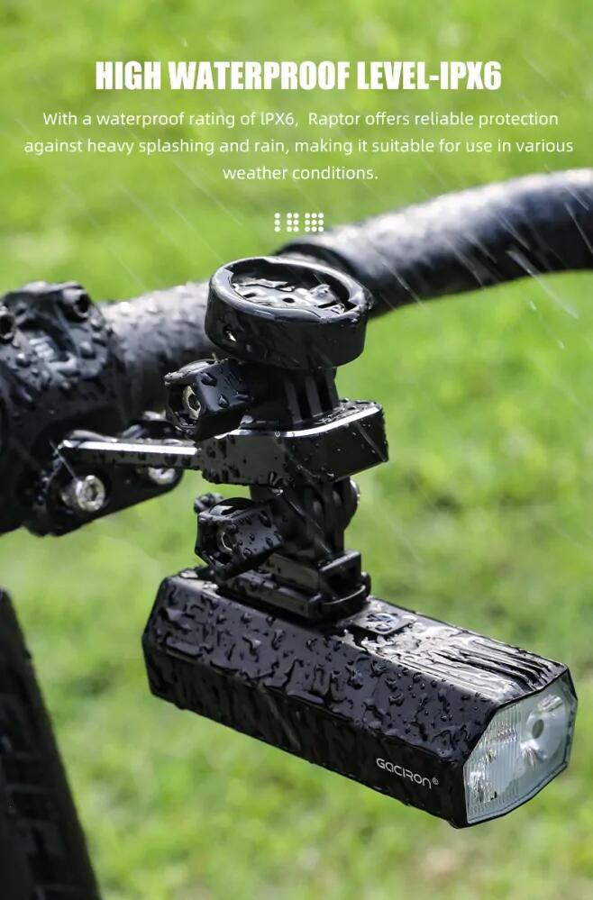 Přední cyklistická svítilna Gaciron Raptor 3000 5/7