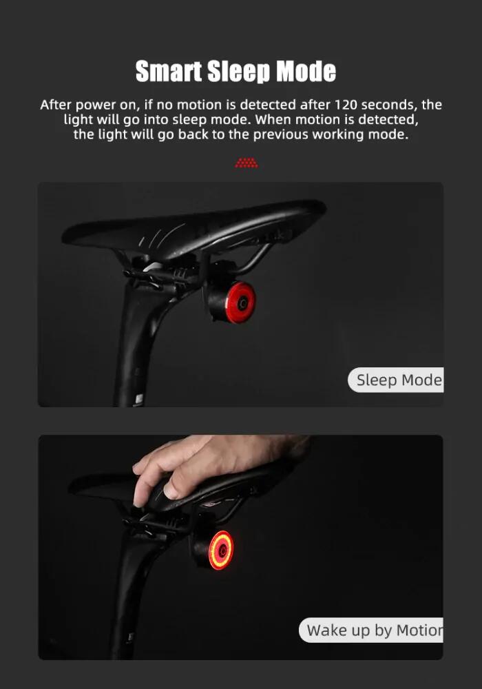 Zadní cyklistické světlo Gaciron Loop-100 Carbon 4/6