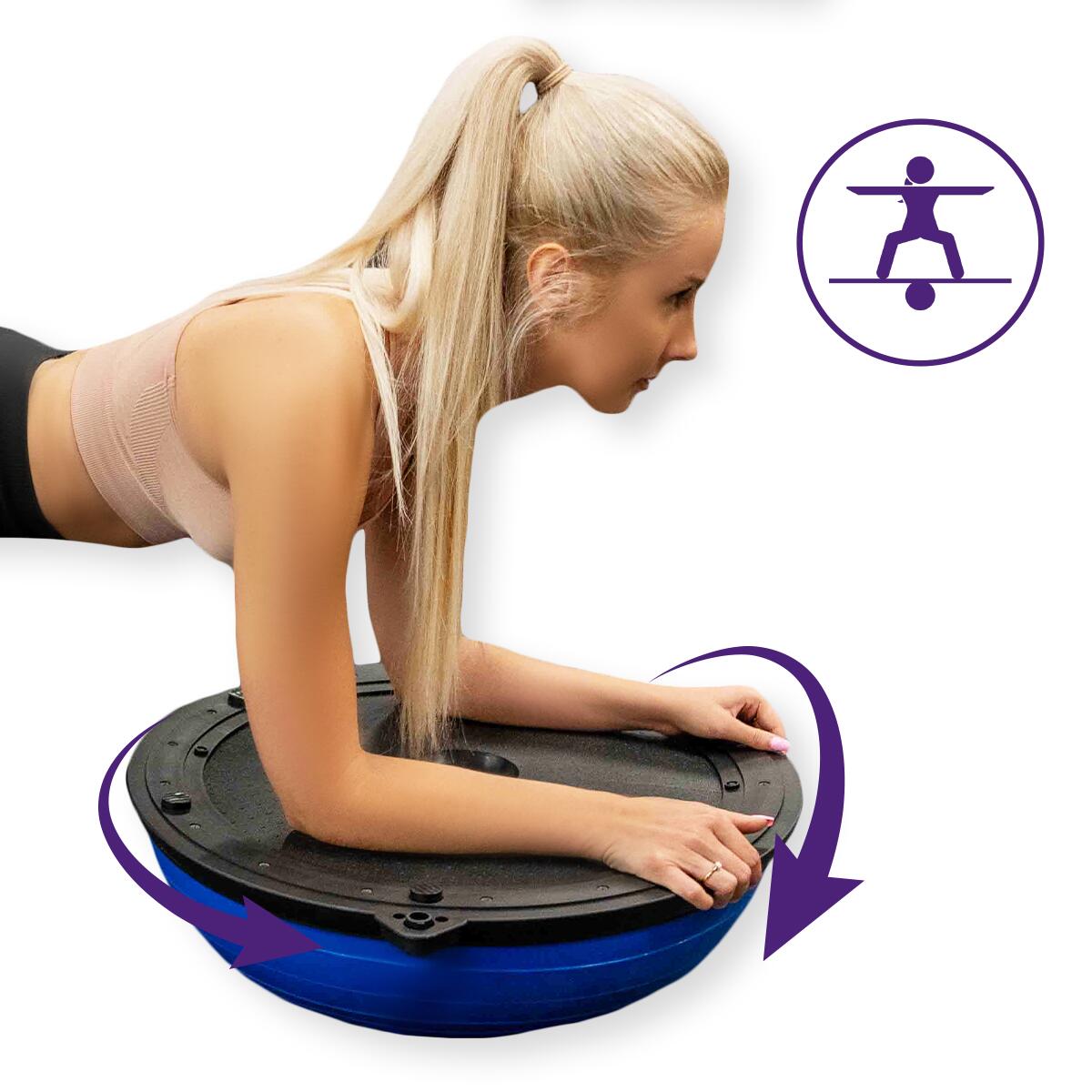Unisex Fitness Półpiłka Balansowa z Ekspanderami i Pompką DrFit 7/7