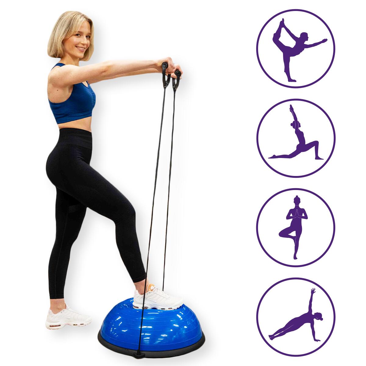 Unisex Fitness Półpiłka Balansowa z Ekspanderami i Pompką DrFit 6/7