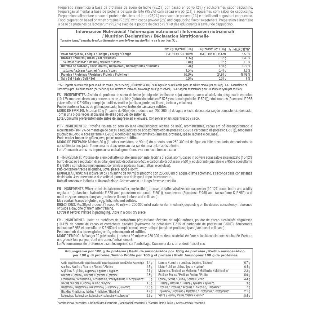 Isolat 90 CFM - 500 g MASMUSCULO Cappuccino 3/4