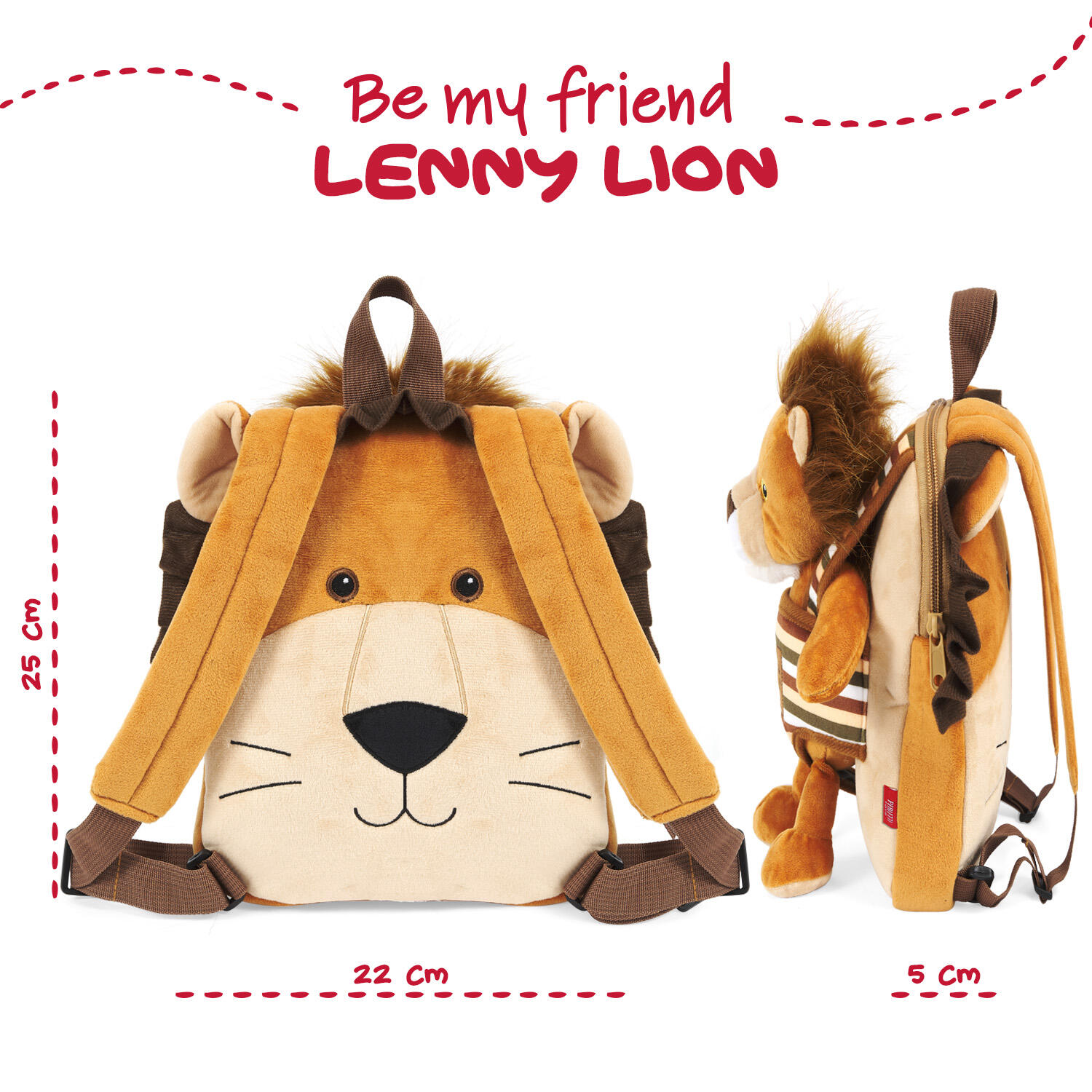Wenderucksack mit Plüsch Perletti Lenny Lion 3/7