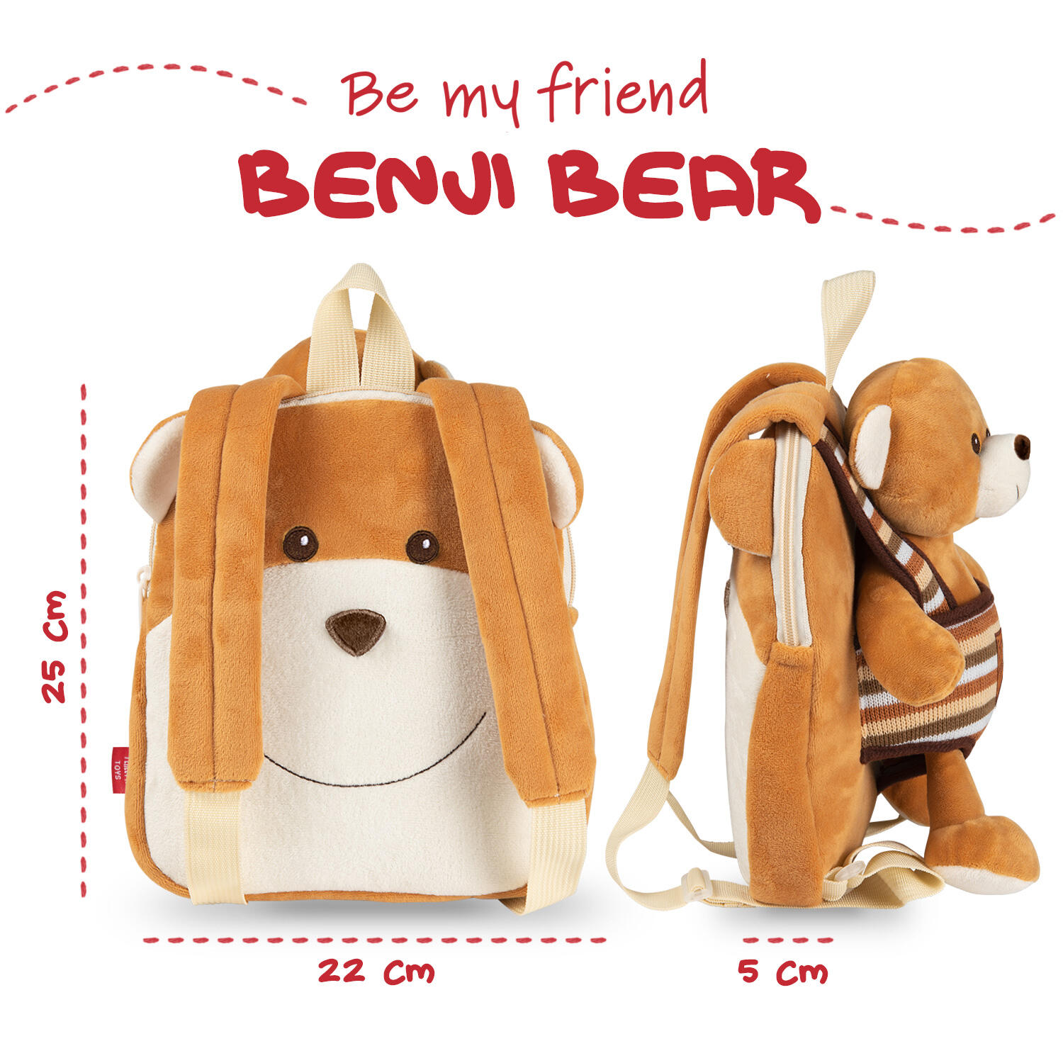 Rucksack mit Plüsch Kind Perletti 3/6
