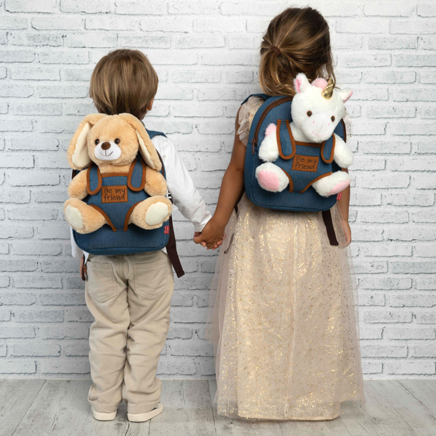 Zaino in Denim con Peluche Coniglietto 6/7