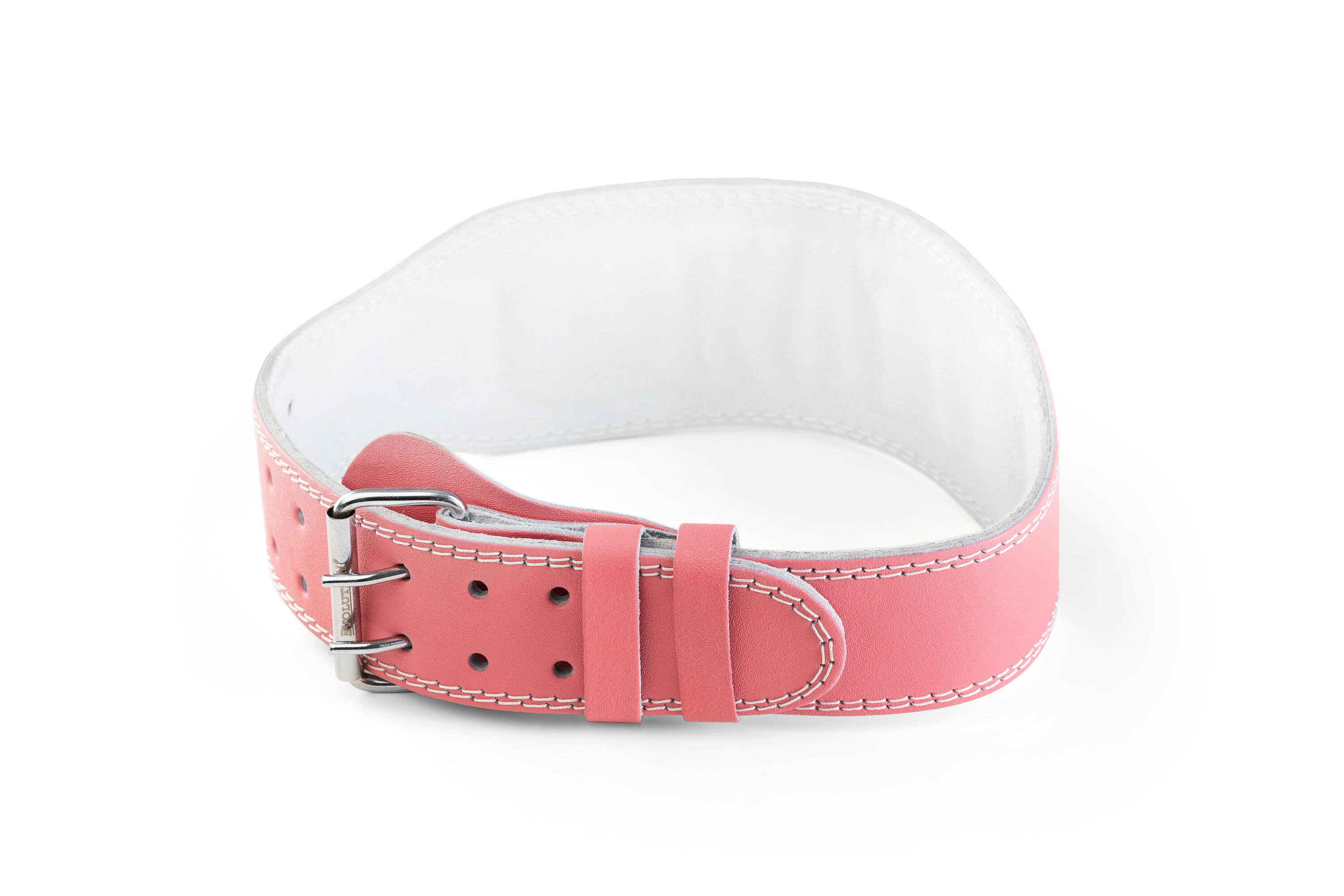 Pas kulturystyczny 10 cm skóra naturalna Pink 3/5