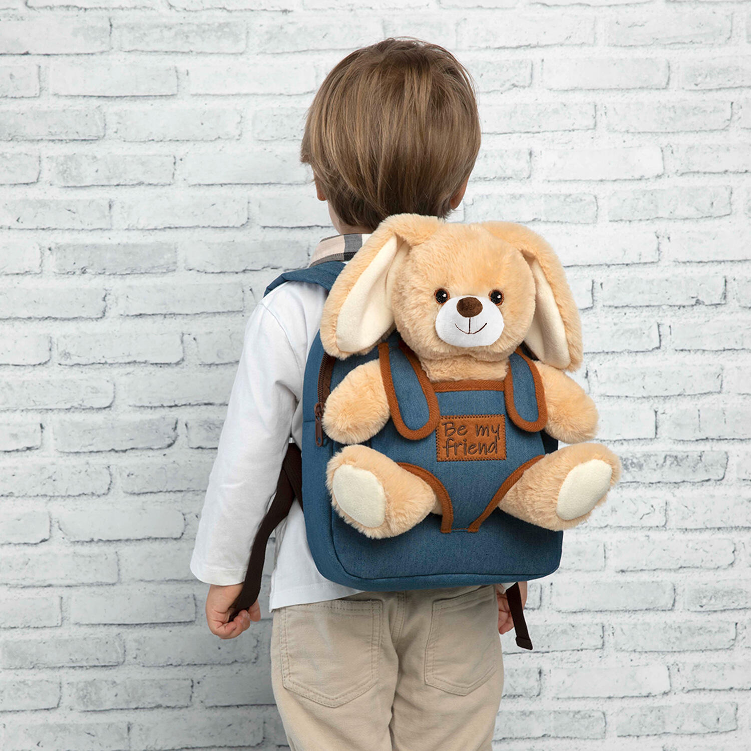 Zaino in Denim con Peluche Coniglietto 5/7