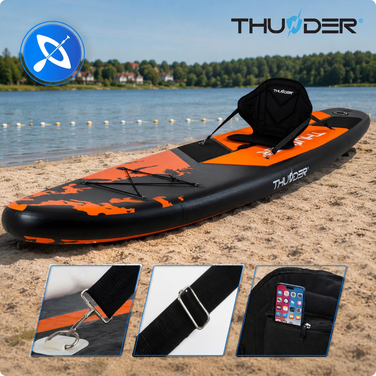 Prancha de SUP insuflável com acessórios THUNDER EARTH 365cm 3/8