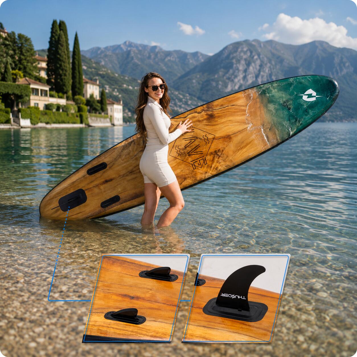 Paddleboard Design Holz 320cm 3/5