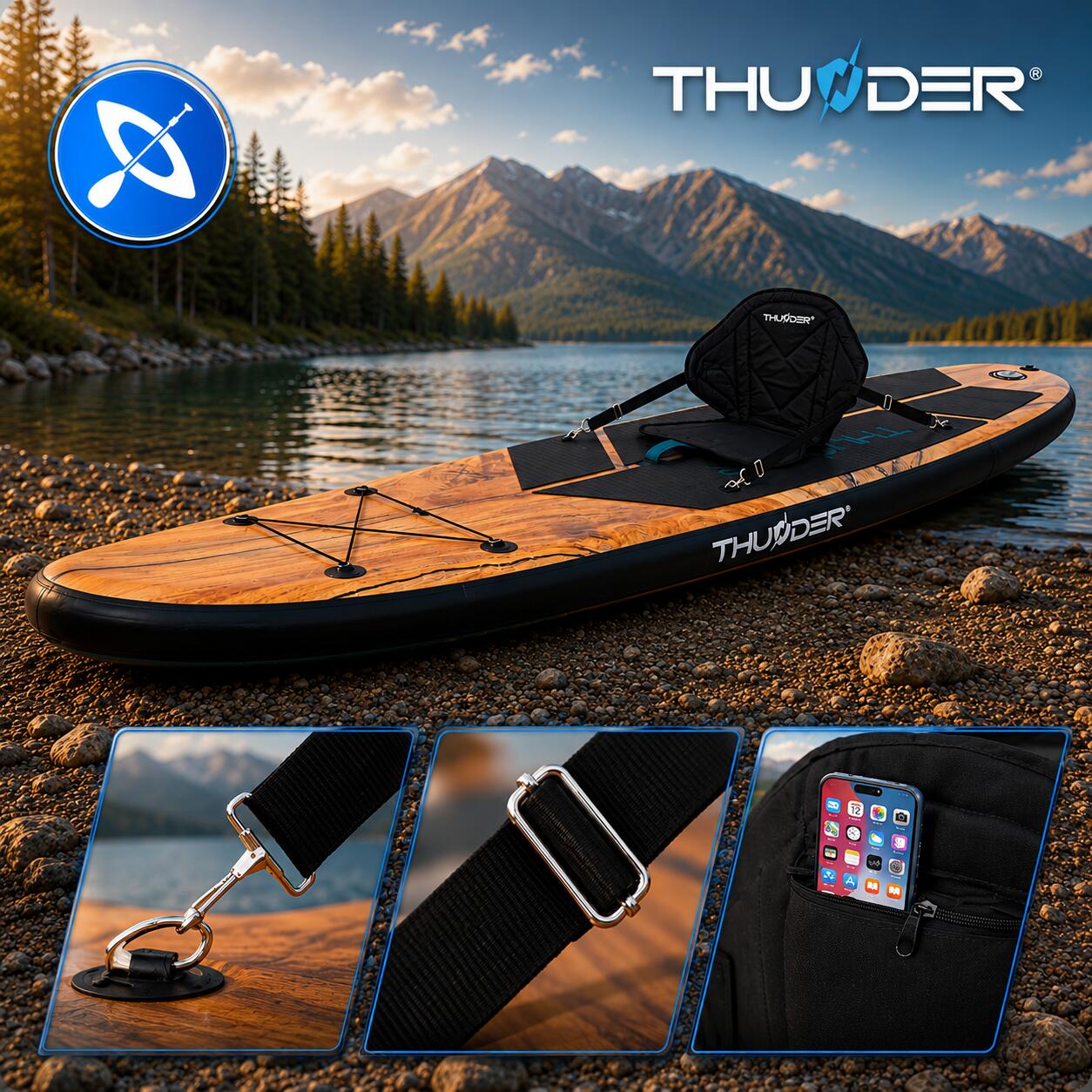 Paddleboard Design Holz 320cm 4/5