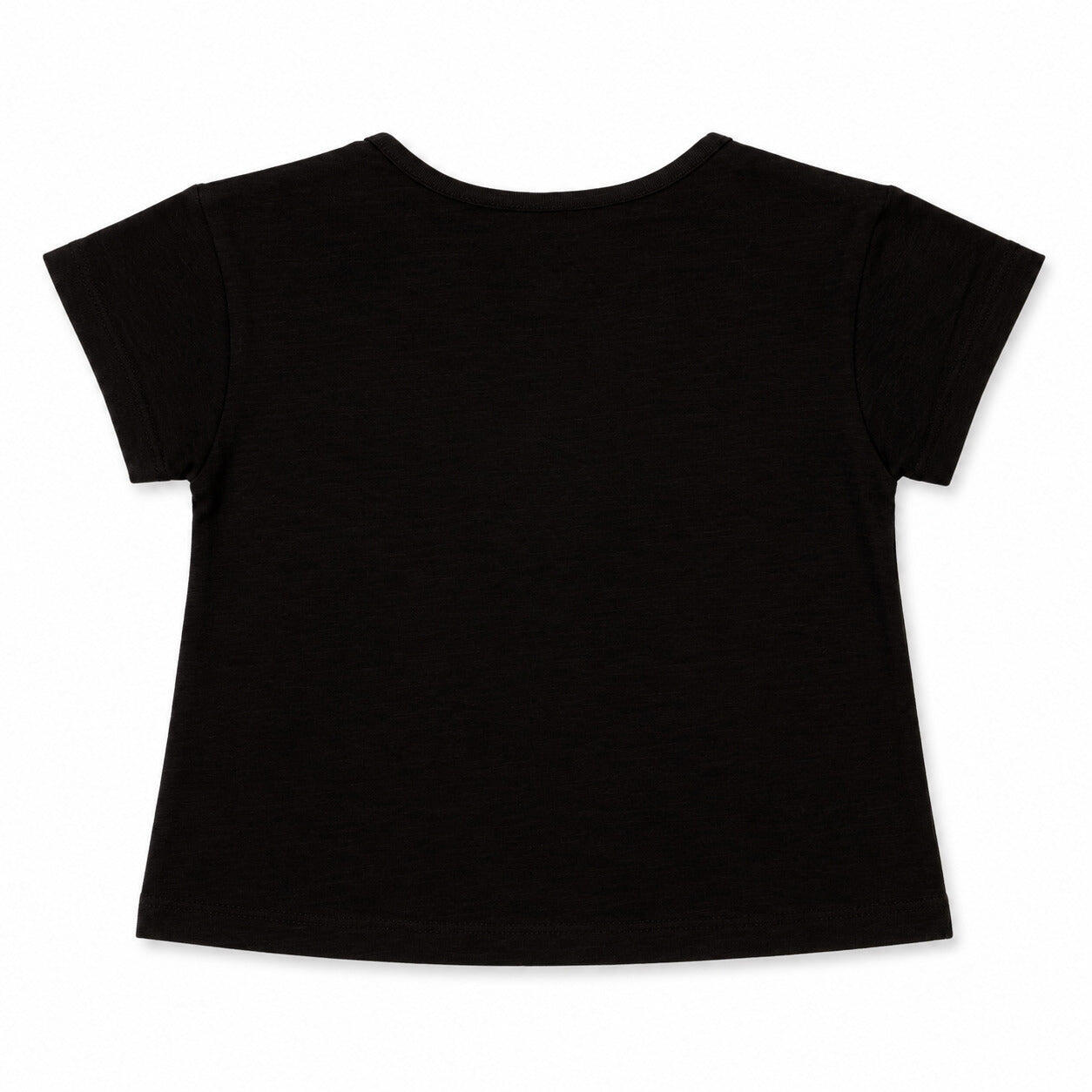 Camiseta niña negra con bolsillo margarita 3/3