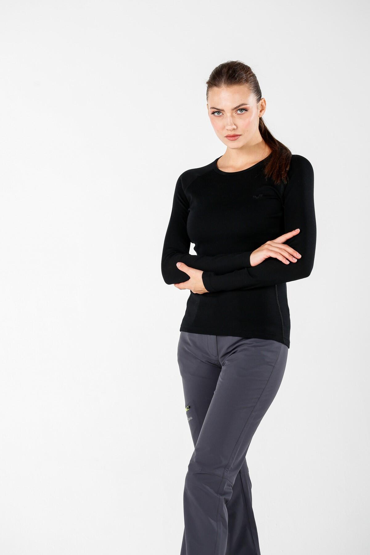 Alize - damska koszulka termoaktywna 100% merino (195 g/m²) S, Czarny 2/4