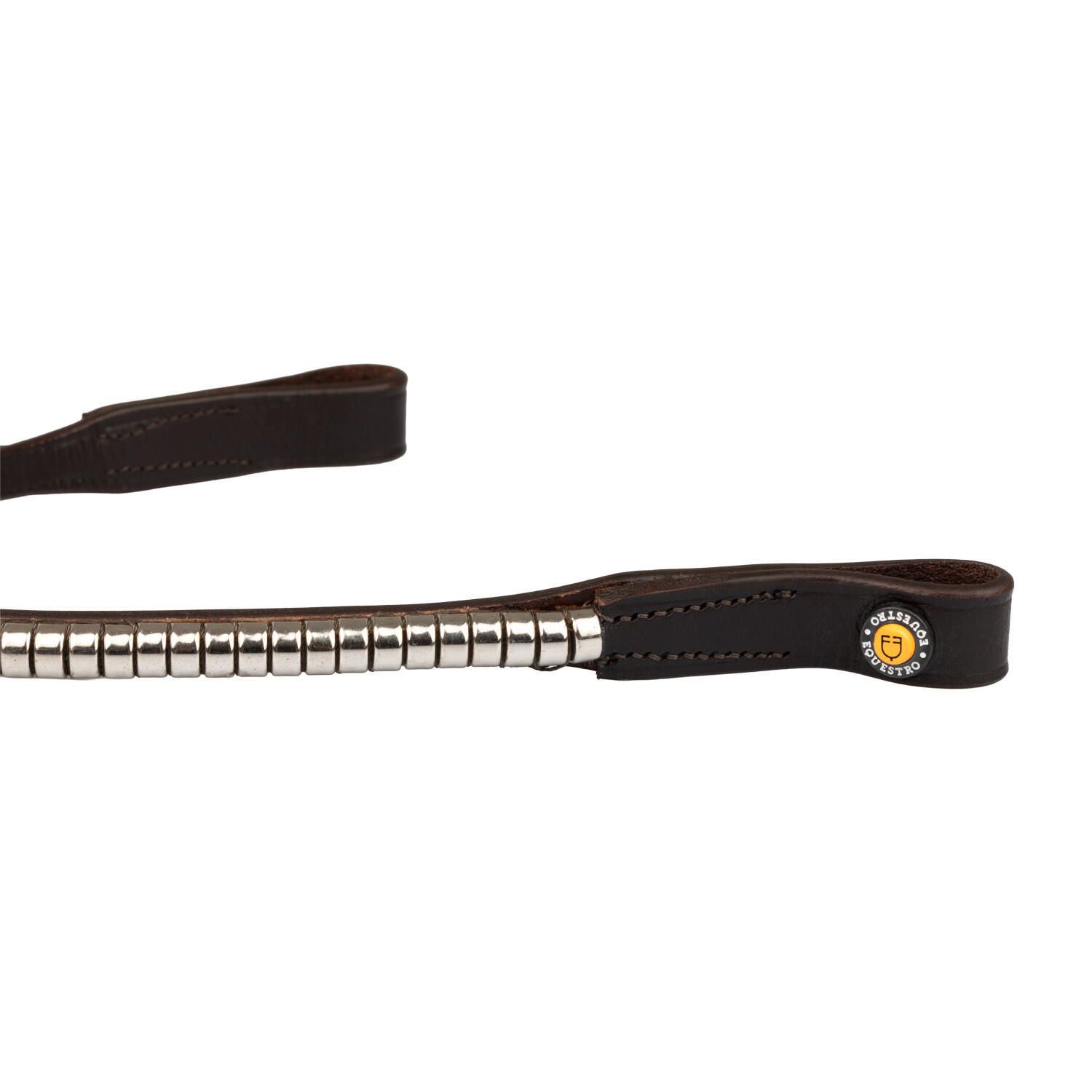 Frontal em couro com detalhes em clincher prata 4/4