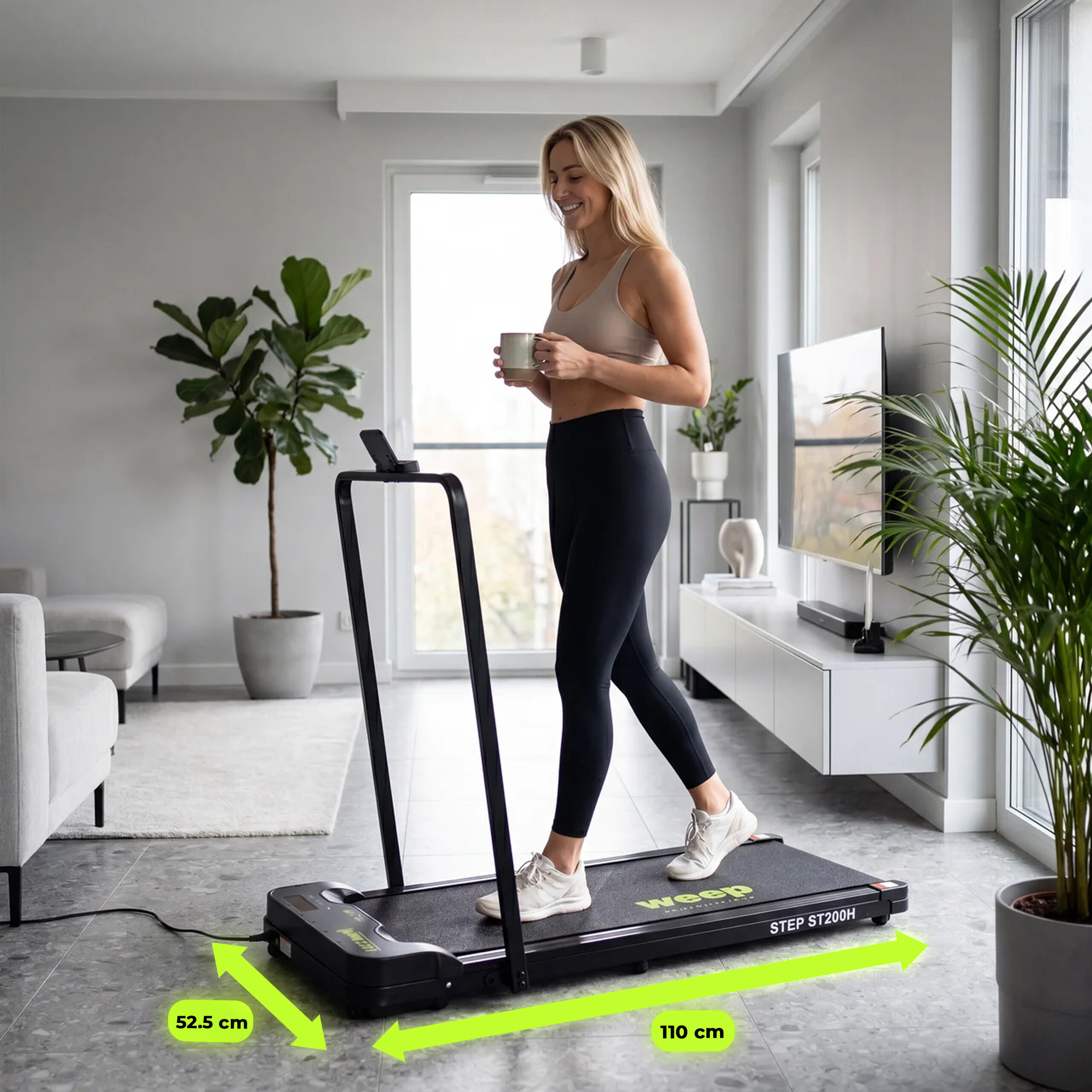 Bieżnia Elektryczna Składana pod Łóżko Biurko Weep STEP ST200H 2w1 Fit Show APP 5/7