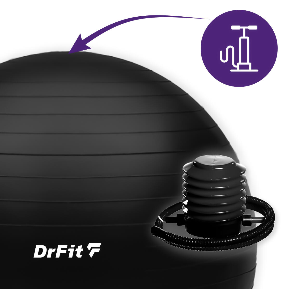 Piłka gimnastyczna gym ball do ćwiczeń gimnastycznych i fitness z pompką DrFit